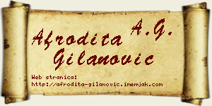 Afrodita Gilanović vizit kartica